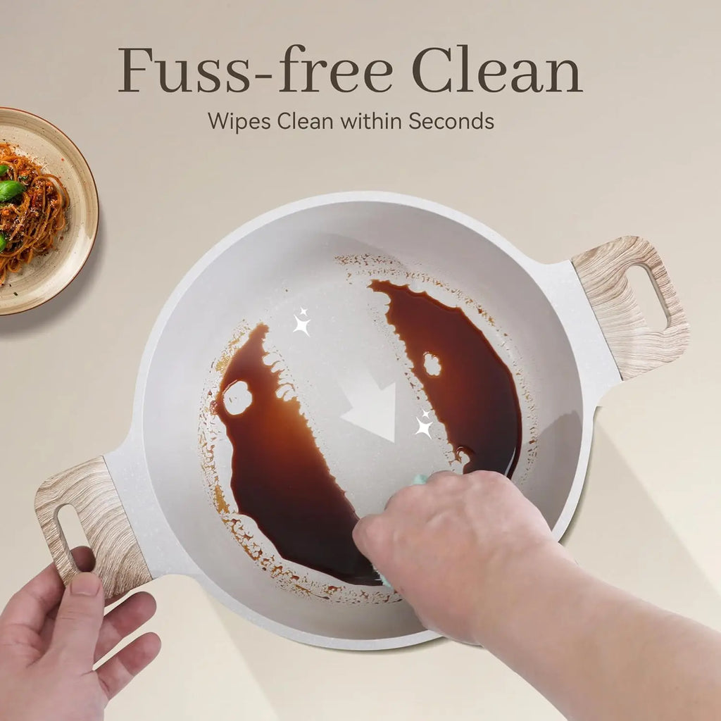 Non-Stick Pots and Pans Set, Granite Induction Cookware with Frying Pans, Saucepans, Griddle, Egg Pan