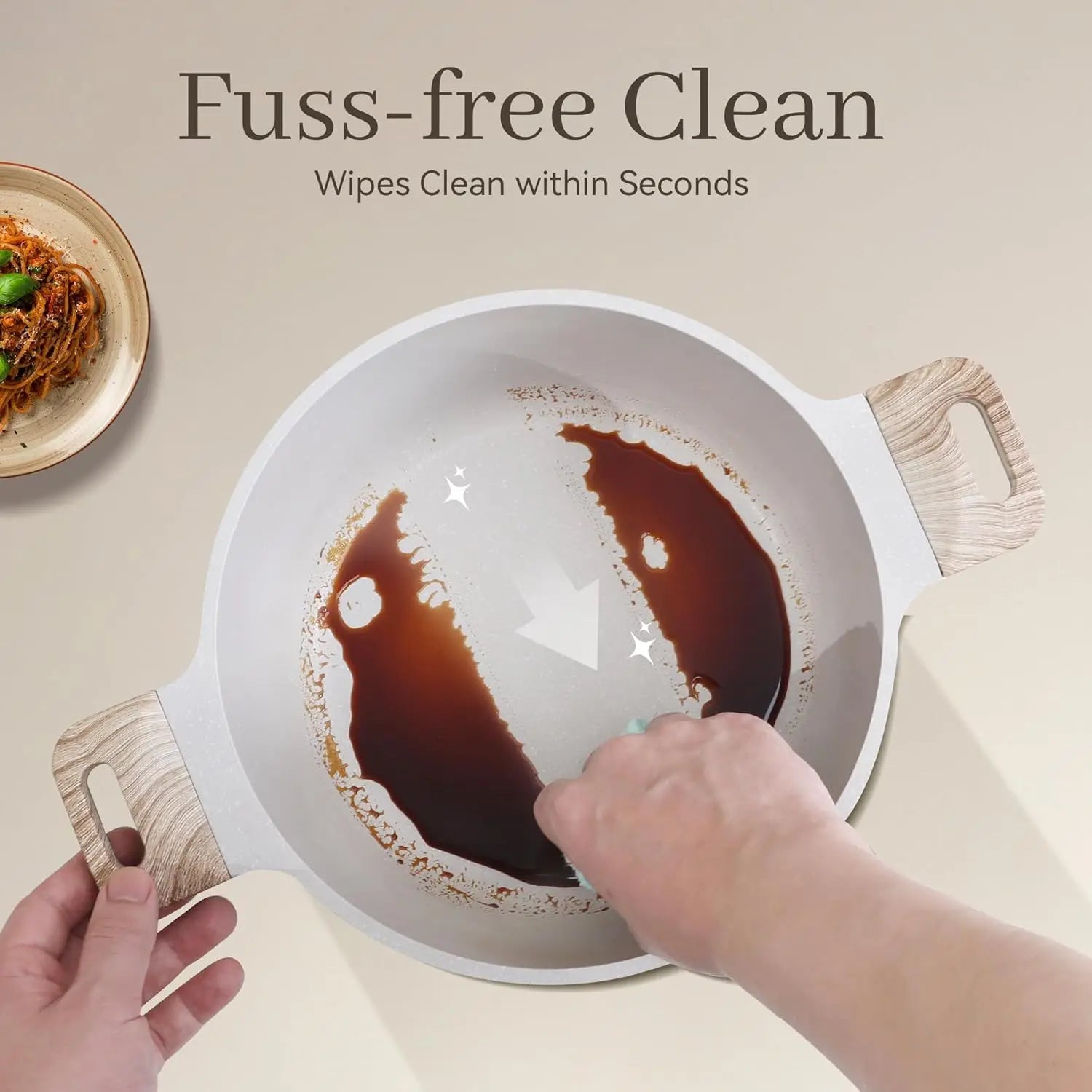 Non-Stick Pots and Pans Set, Granite Induction Cookware with Frying Pans, Saucepans, Griddle, Egg Pan