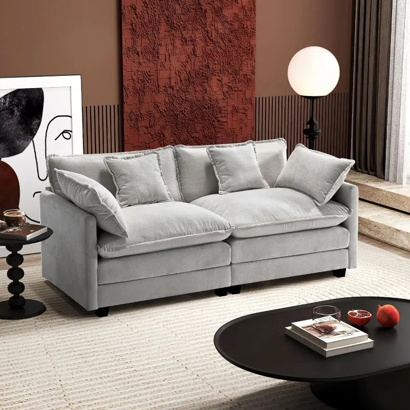 U-Shaped Modern Sofa with 2 Ottoman