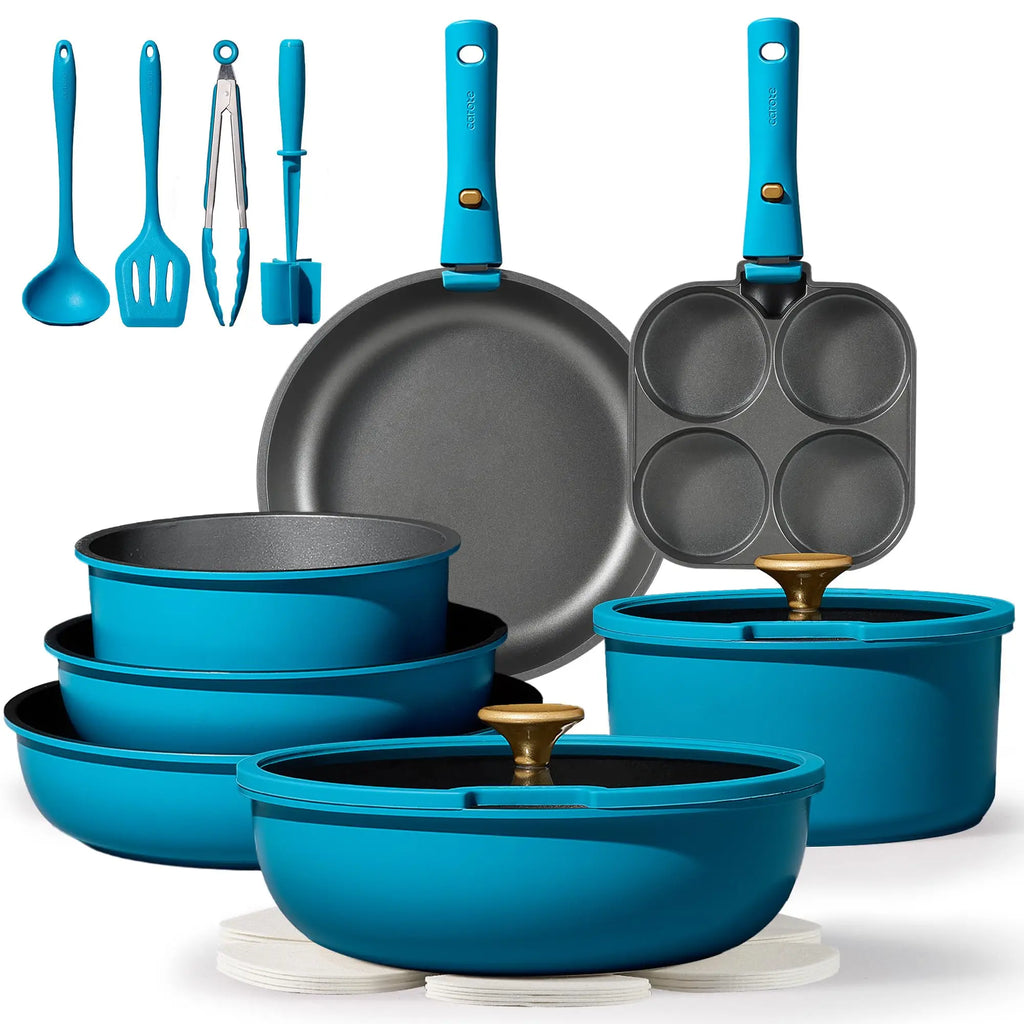 Gold Purple Nonstick pots and pans Cookware Set