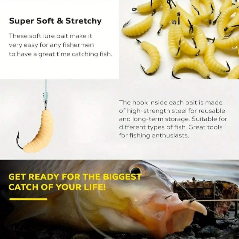 Rubber Maggots Fishing Bait