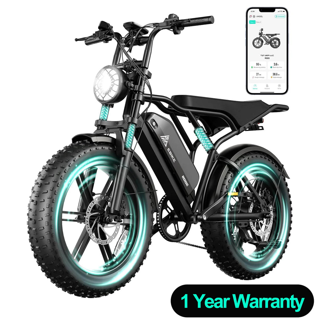e-bike, 20" fat tires, 60-100mile range