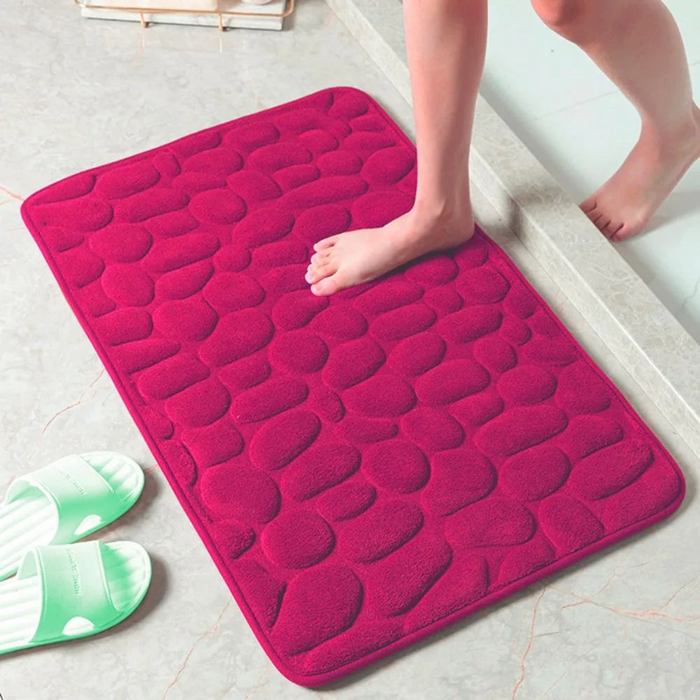 Cobblestone shower door mat