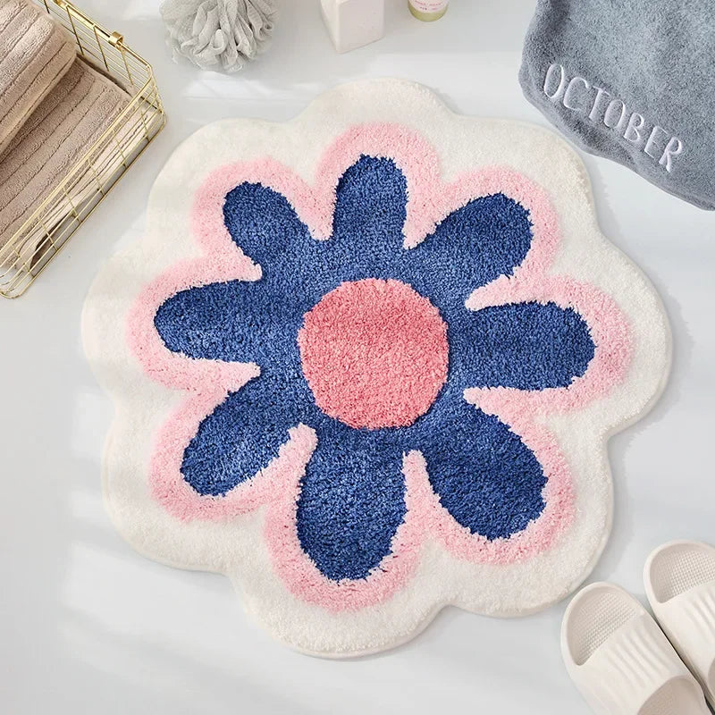 Round Anti- Slip Flower Carpet