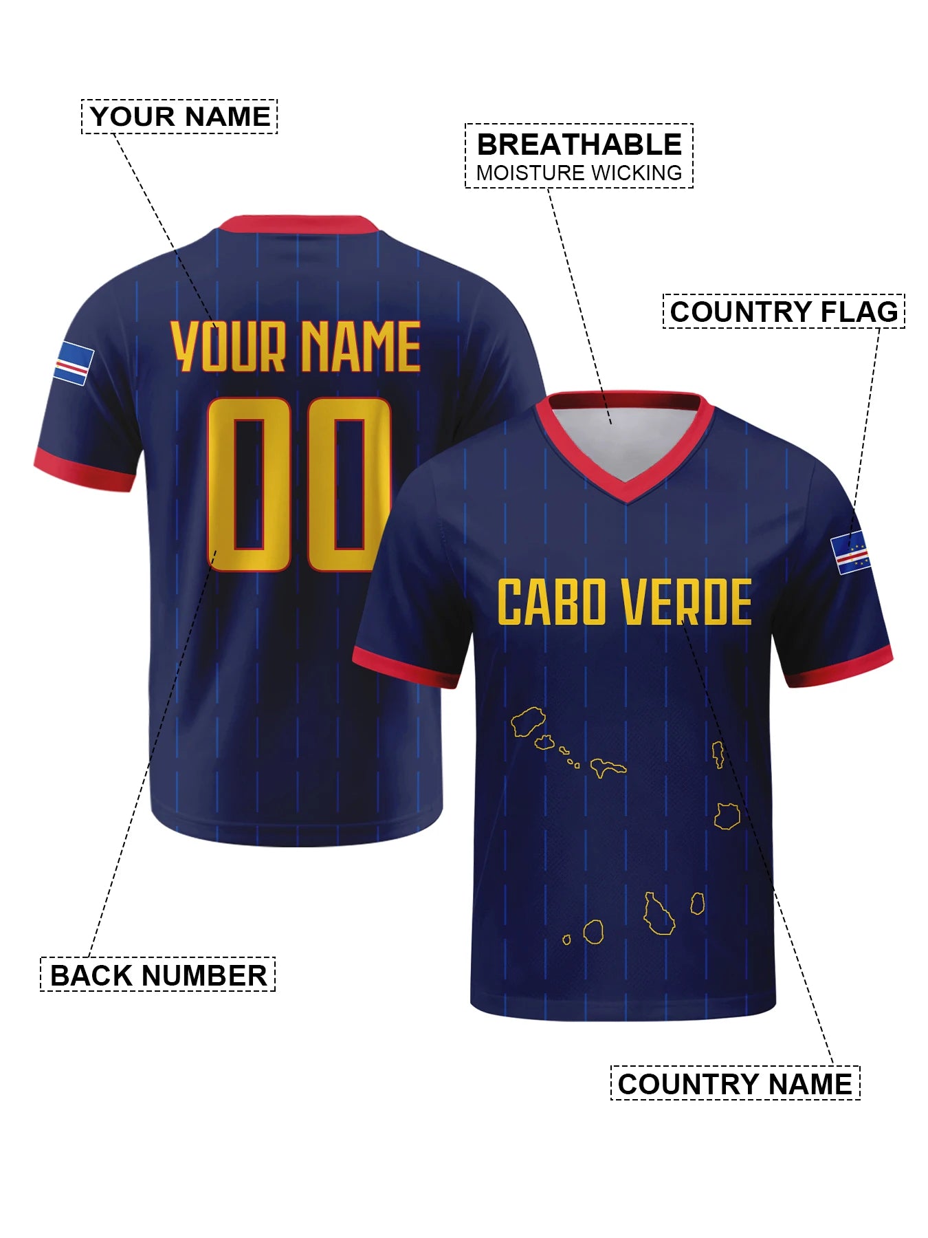 Personalized Soccer Jersey Name Number V-neck Shirt for Men Youth Women