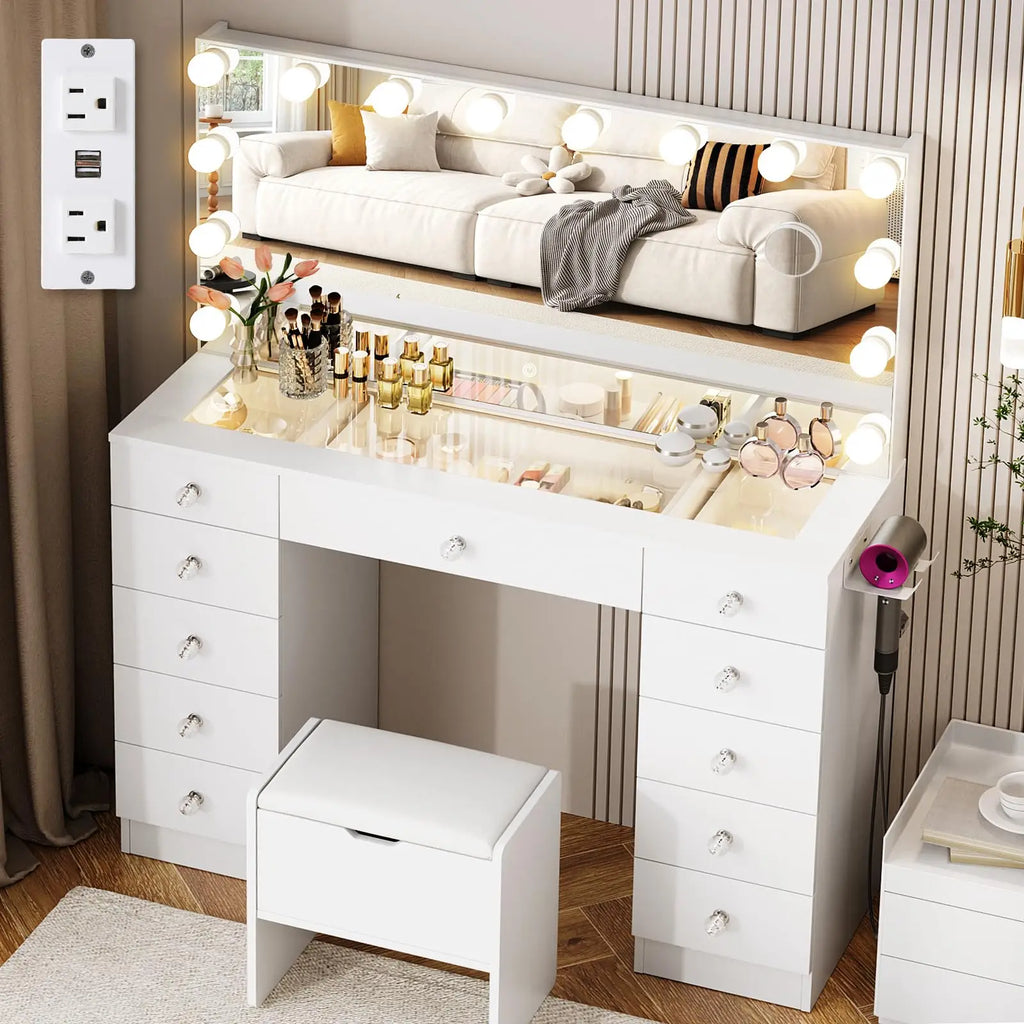 Makeup Vanity Desk with adjustable lighting