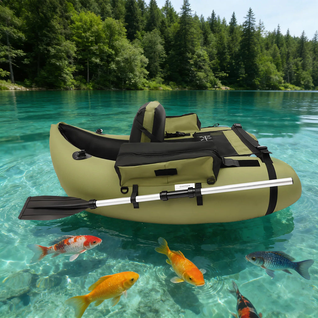 Inflatable Fishing Boat 1-Person Portable Lightweight Dinghy