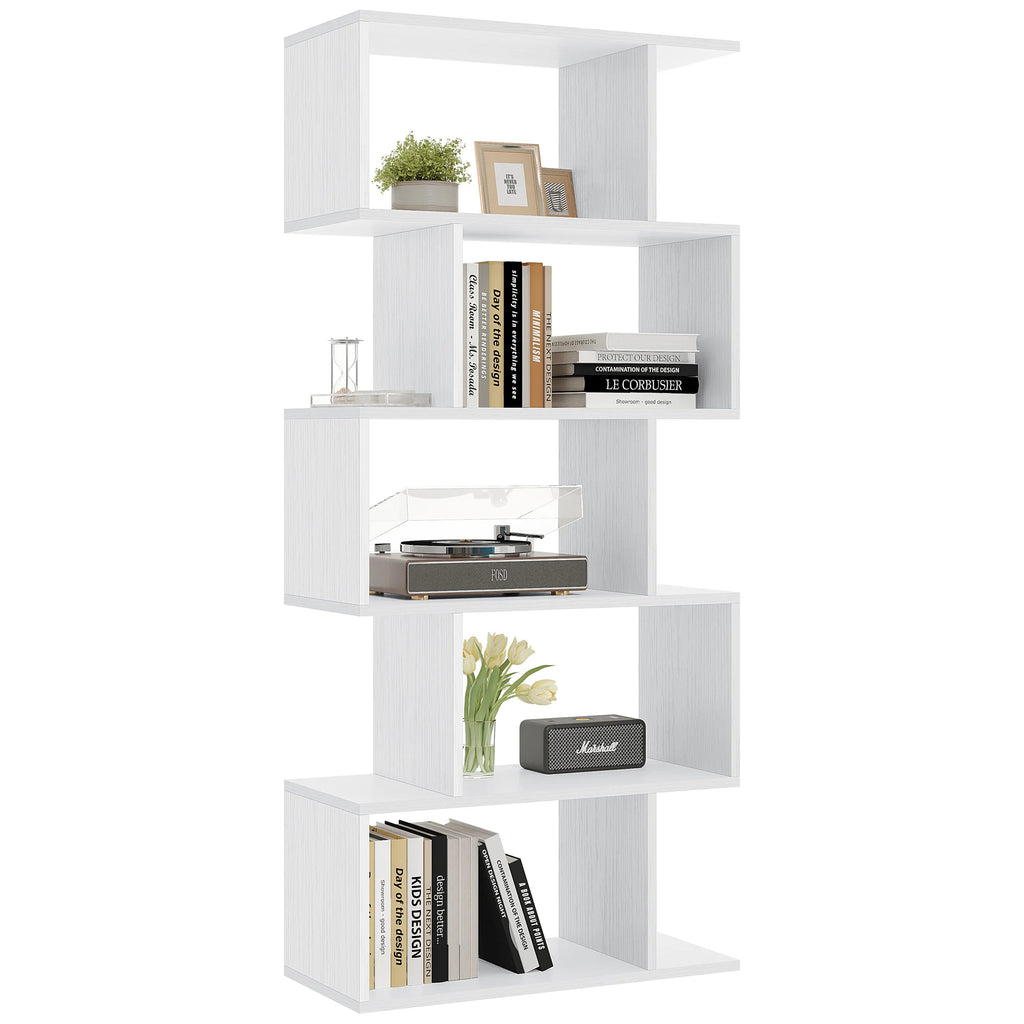 5 Tier S-Shaped Geometric Bookcase