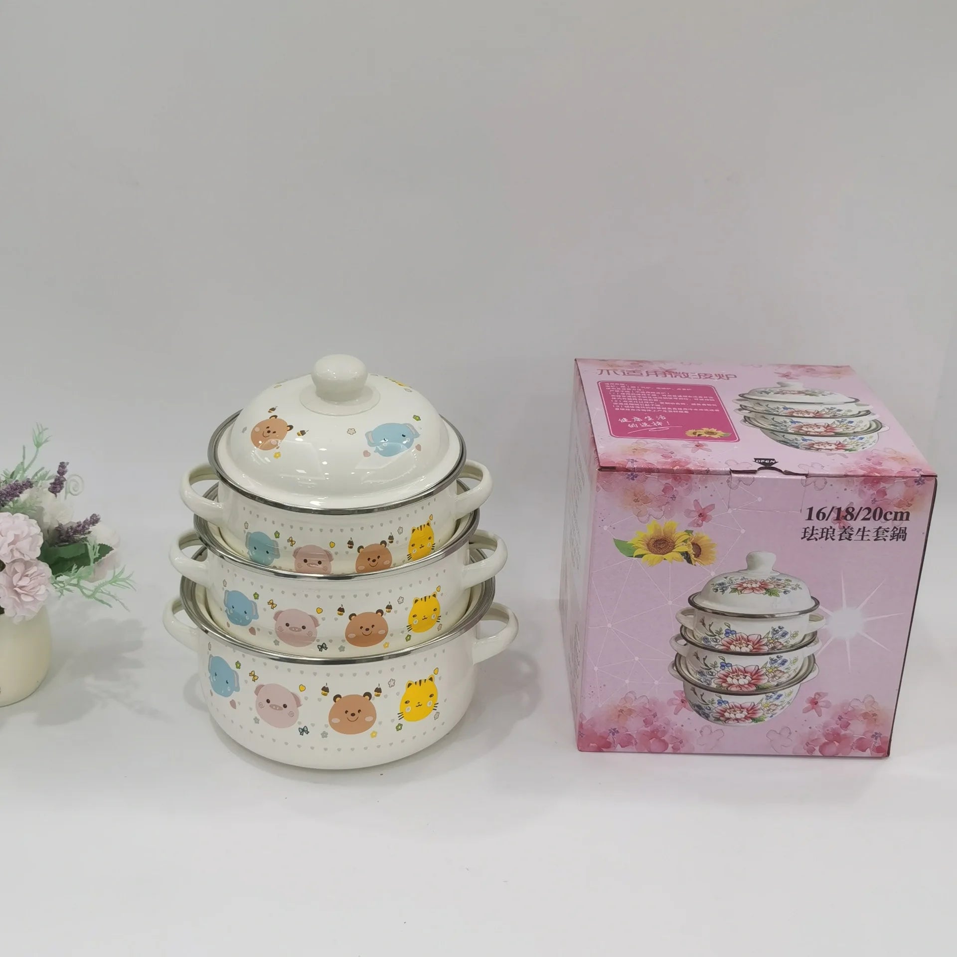 Three Sets Kitchen stew soup Cookware