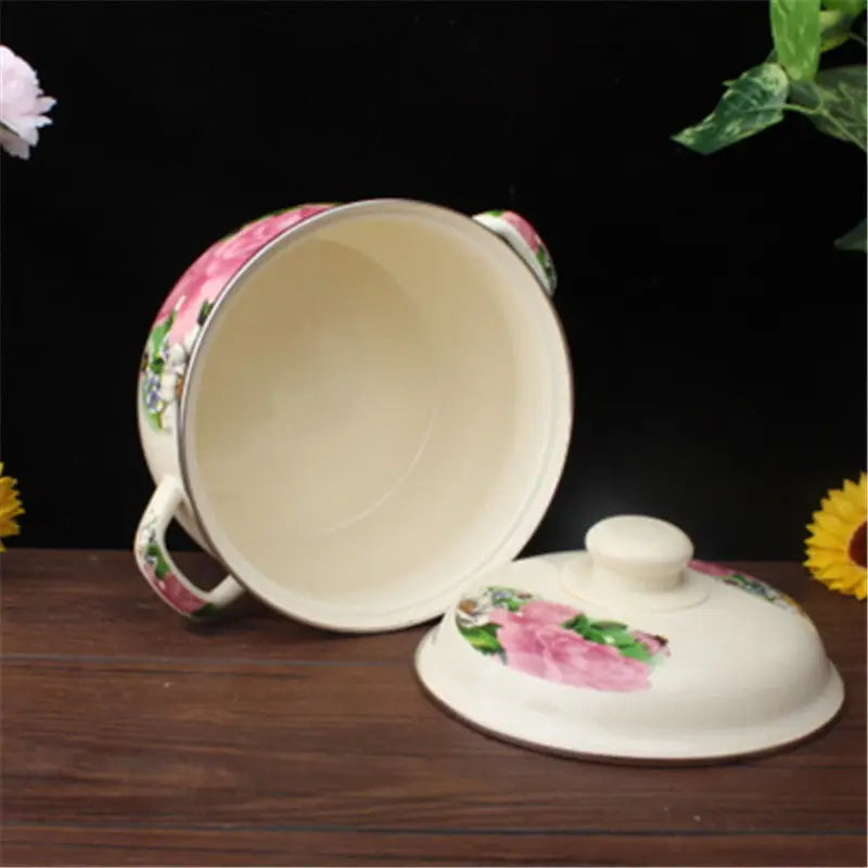 18cm/20cm/22cm/24cm Enameled Pot Thickened Saucepan Stewpot Kitchen Cookware
