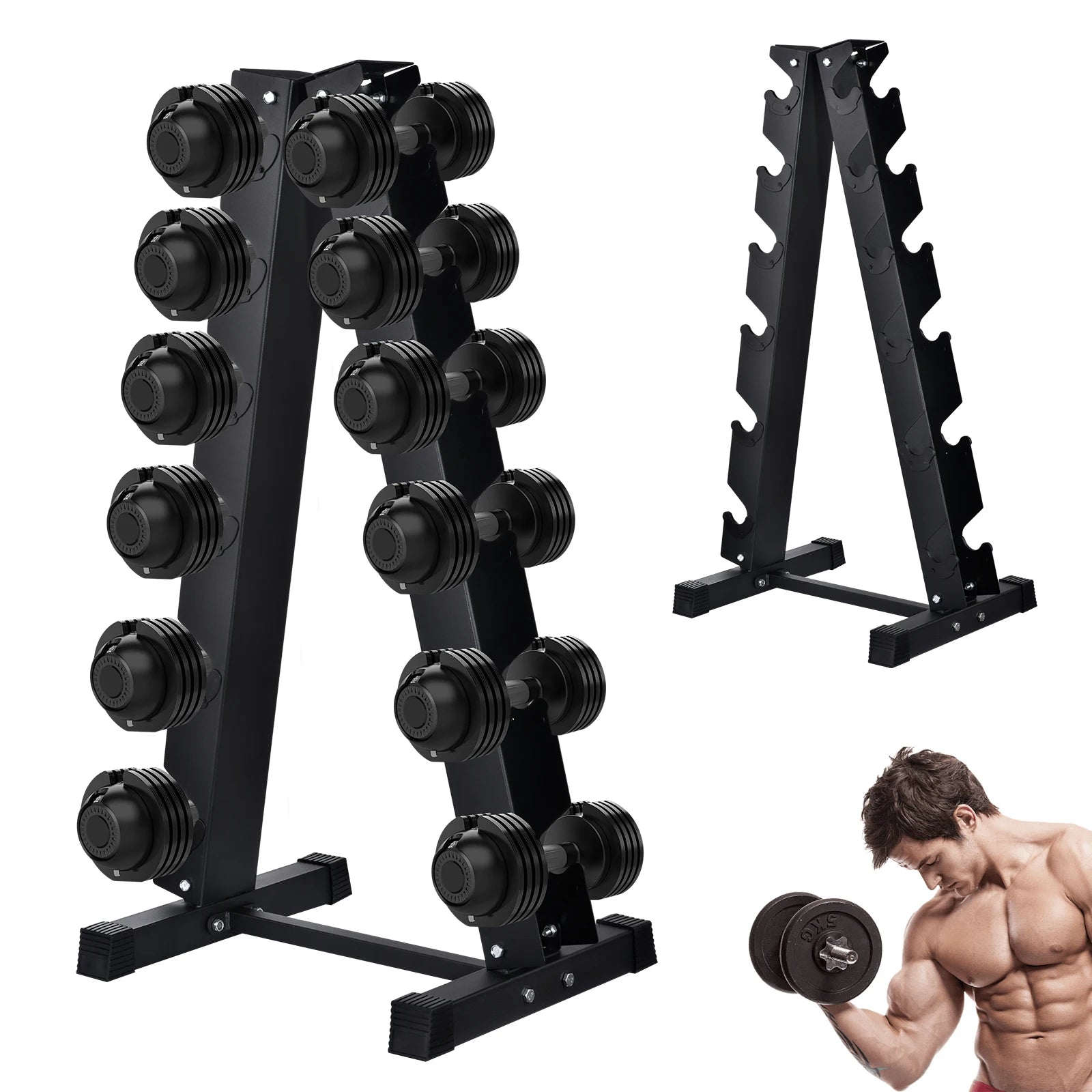 Ye 1100LB Capacity Adjustable 3-Tier Dumbbell Rack for Home Gyms, 36-Inch Base Model Storage Stand