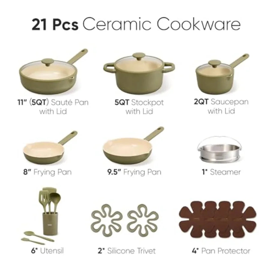 21pcs Cookware Set Nonstick