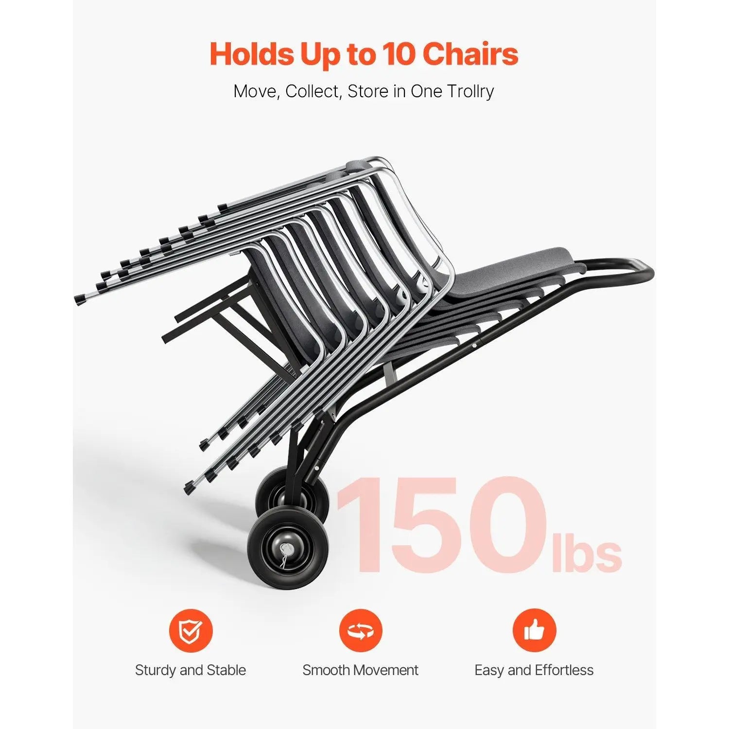 Folding Chair Rack Cart Trolleys