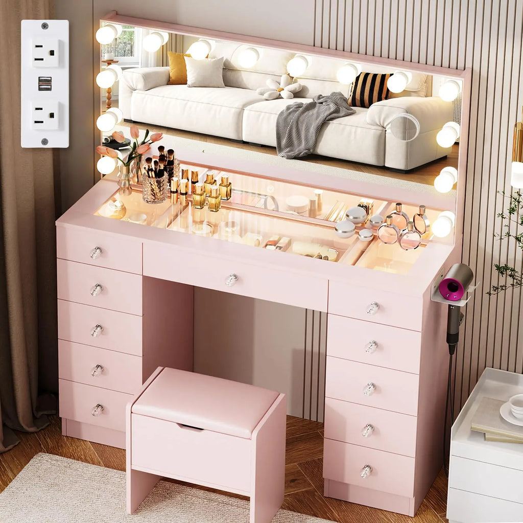 Makeup Vanity Desk with adjustable lighting