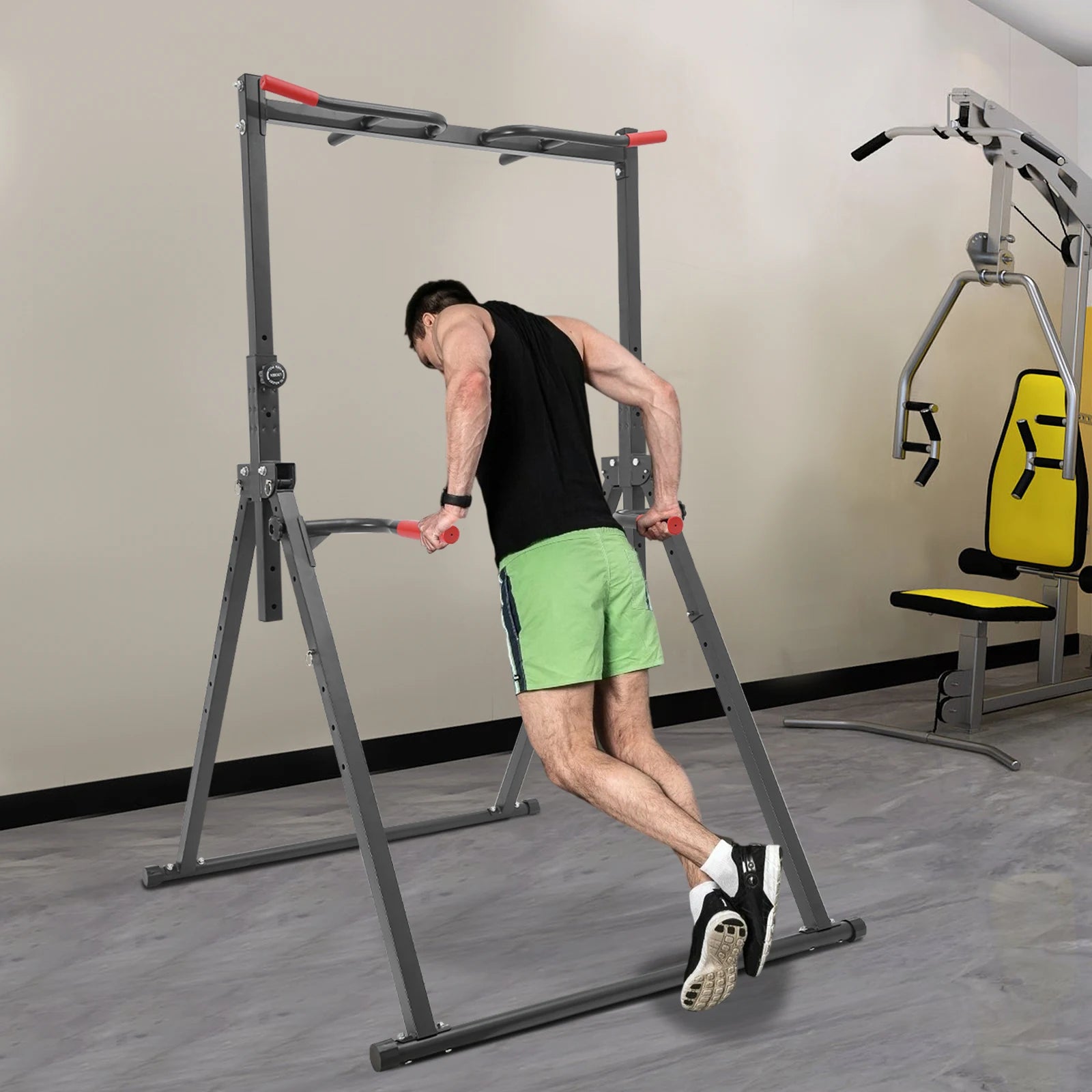 Foldable Power Tower Dip Station