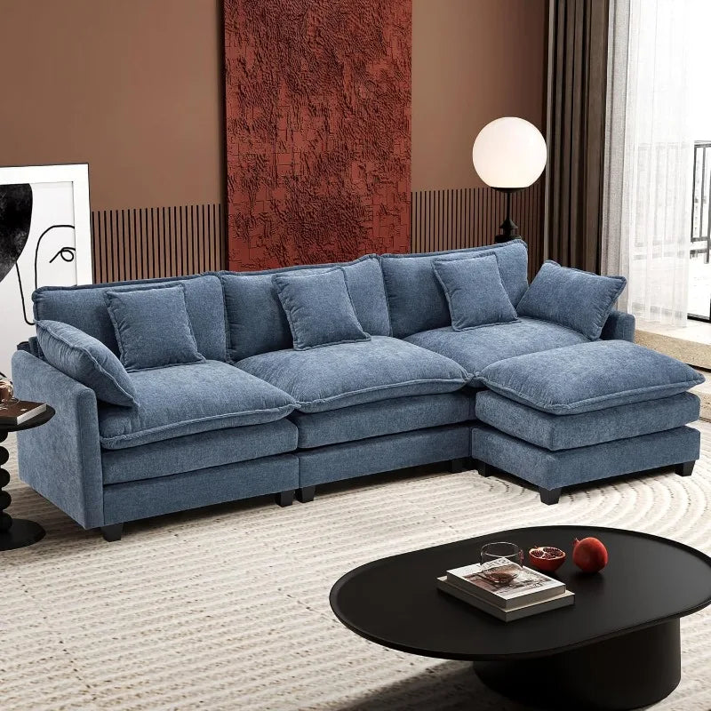 U-Shaped Modern Sofa with 2 Ottoman