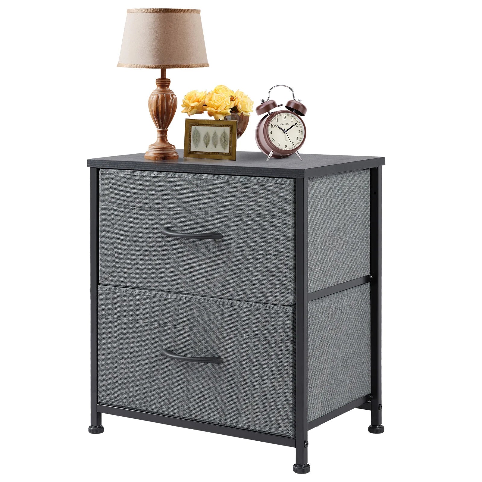 2Fabric Drawers Nightstand