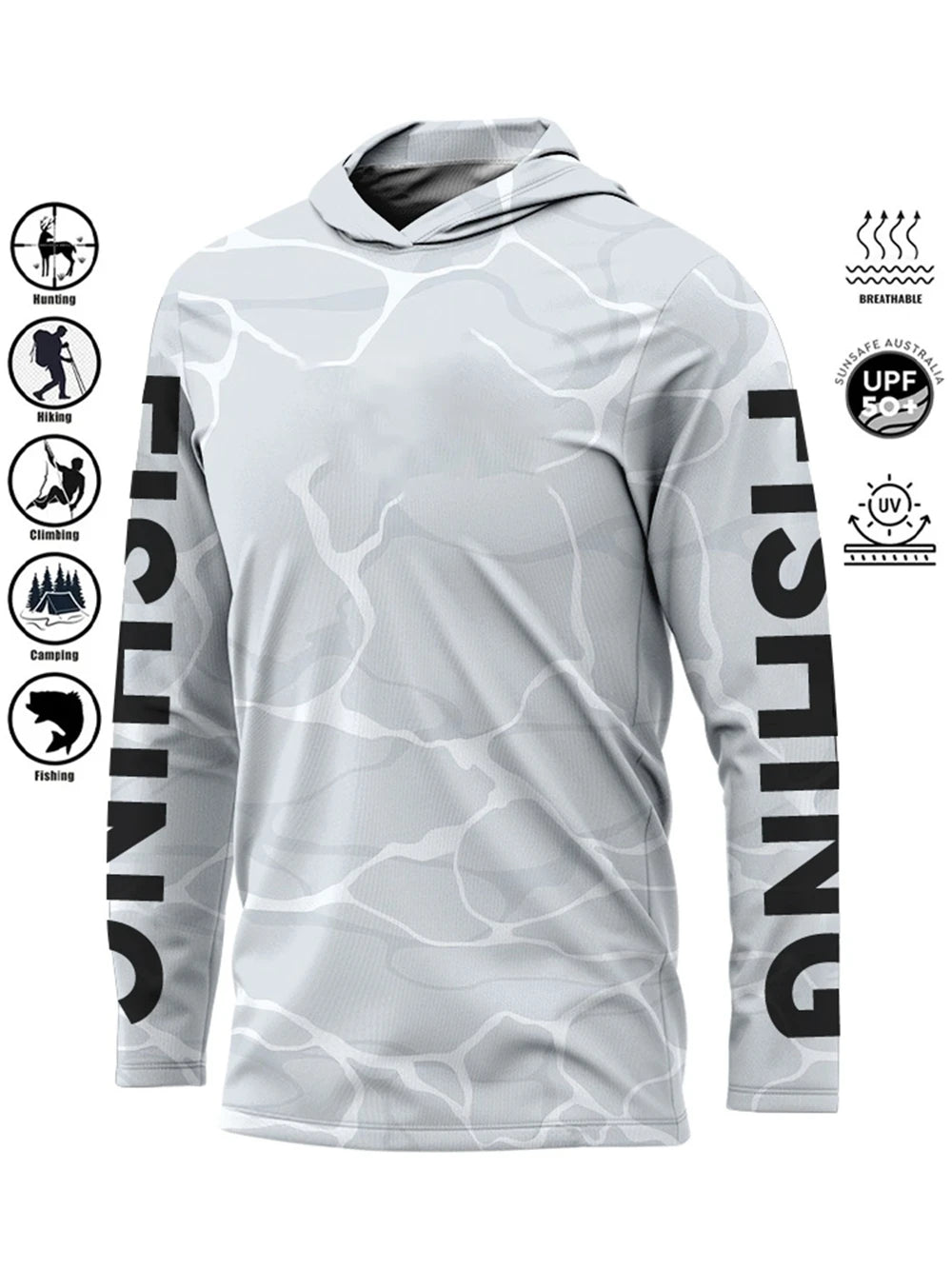 Men's camouflage hooded fishing shirt