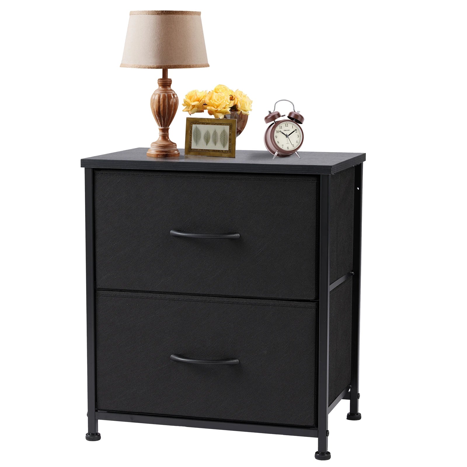 2Fabric Drawers Nightstand