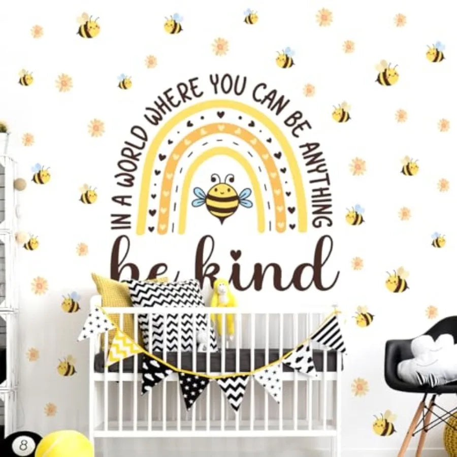 45.66 x 37 Inch Watercolor Wall Decals Large Boho Yellow Wall Sticker