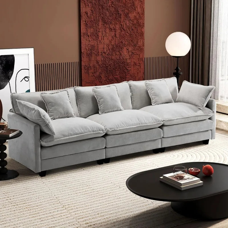 U-Shaped Modern Sofa with 2 Ottoman