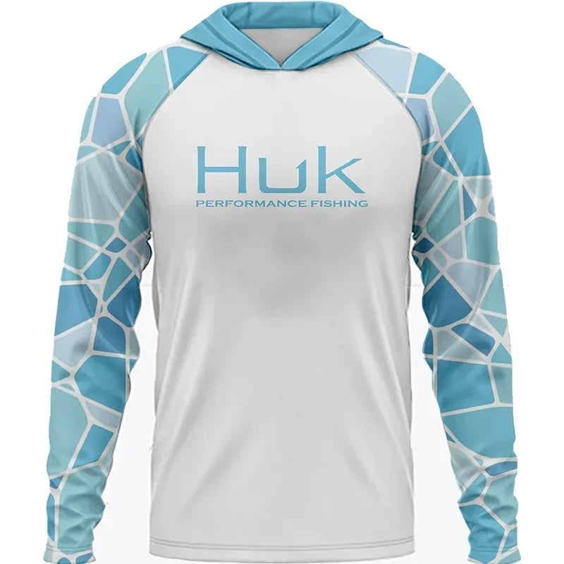Summer Fishing Men Long Sleeve Hooded T-Shirt