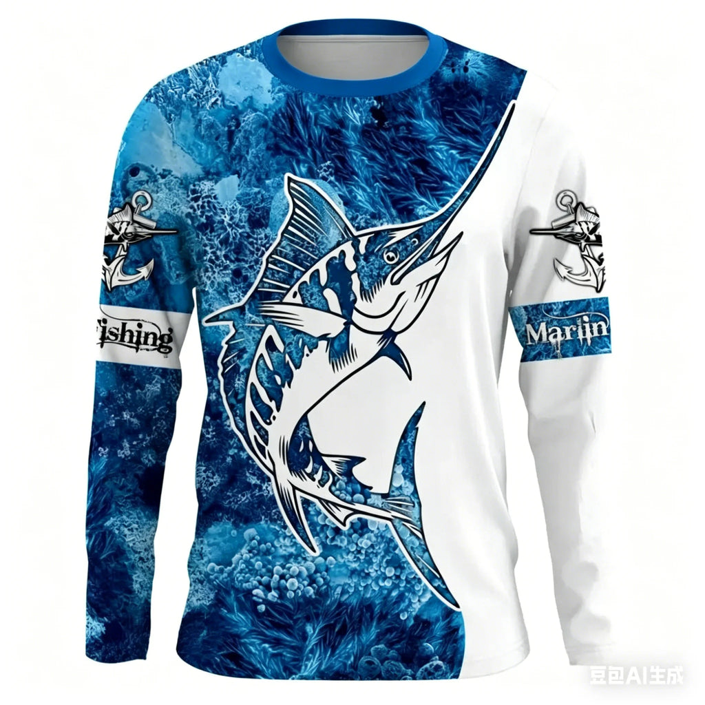 Men Summer Outdoor Fishing Long Sleeve t-shirt
