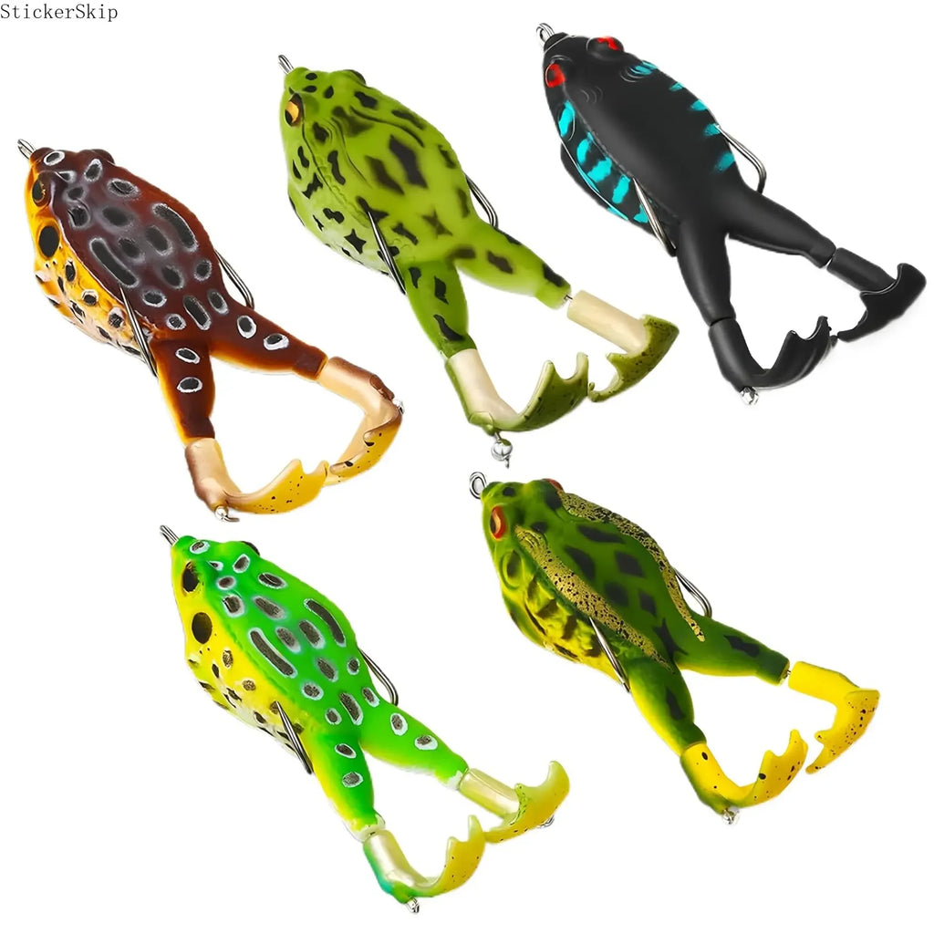 silicone floating bait with double propeller legs, lead-free.