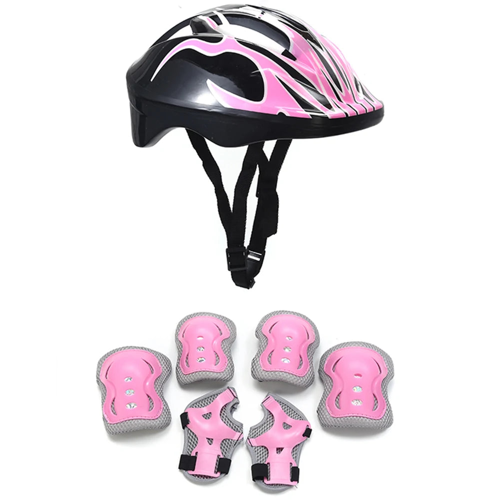 Cycling Children Helmet with Protective Gear Set
