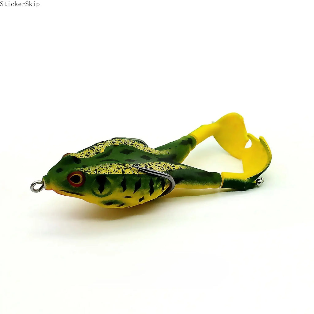 silicone floating bait with double propeller legs, lead-free.