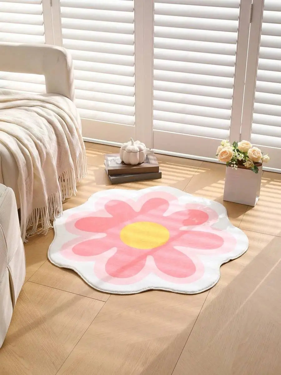 Round Anti- Slip Flower Carpet