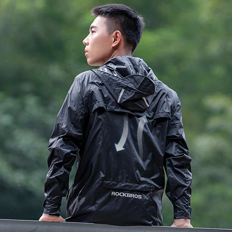 Reflective Outdoor cycling Rain Jacket for Men