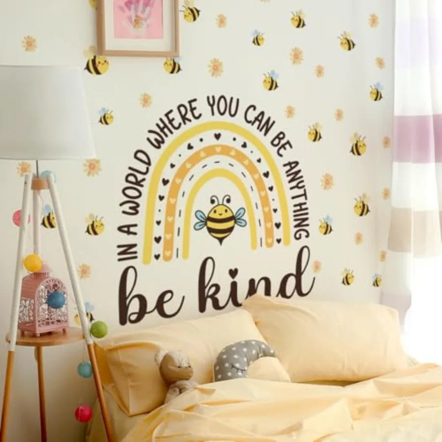 45.66 x 37 Inch Watercolor Wall Decals Large Boho Yellow Wall Sticker