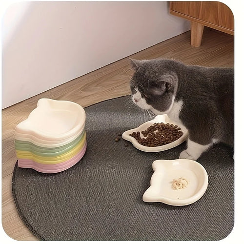 4-Color Pet Bowl Cat Food Dish Canned Snack Frozen Meal Plate