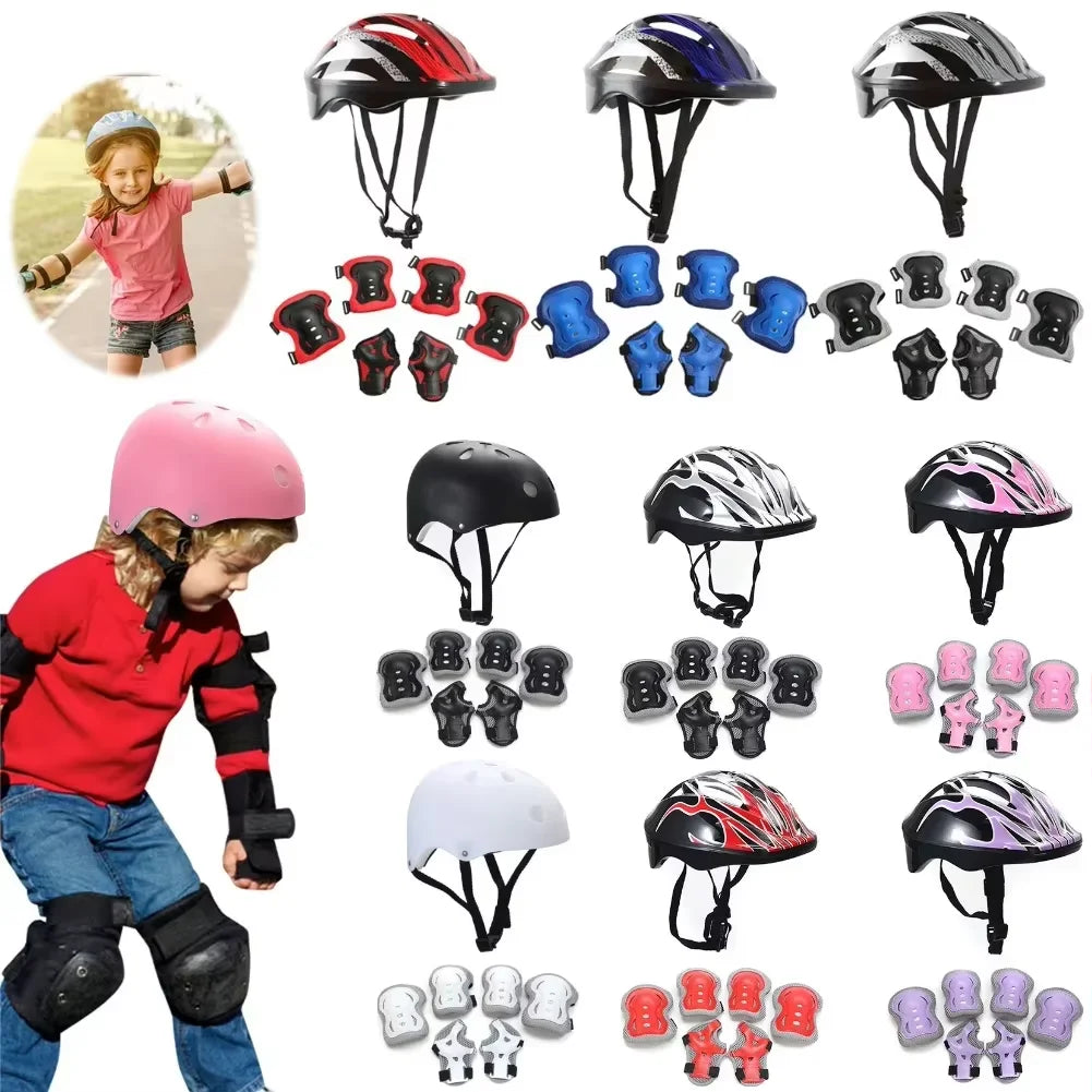 Cycling Children Helmet with Protective Gear Set