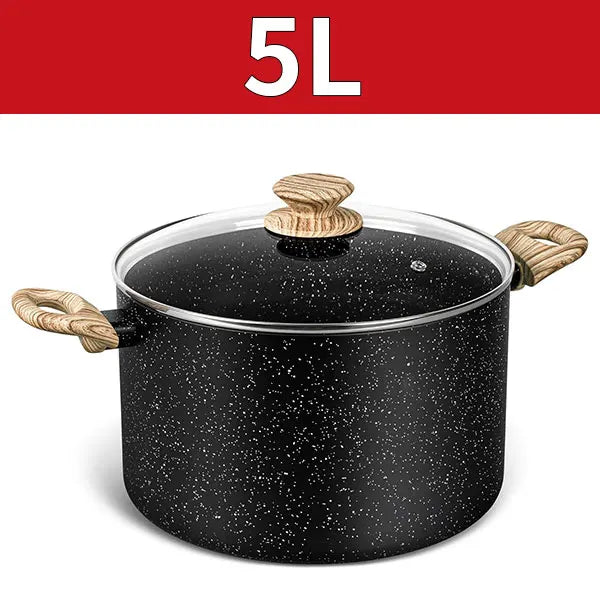 Nonstick Stock Pot 5 Quart Granite Large Soup Pot Pasta Cooking Pot