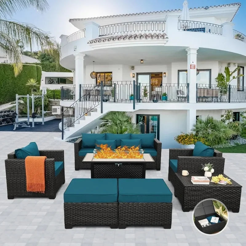 Outdoor Patio Furniture Propane Fire Pit Table