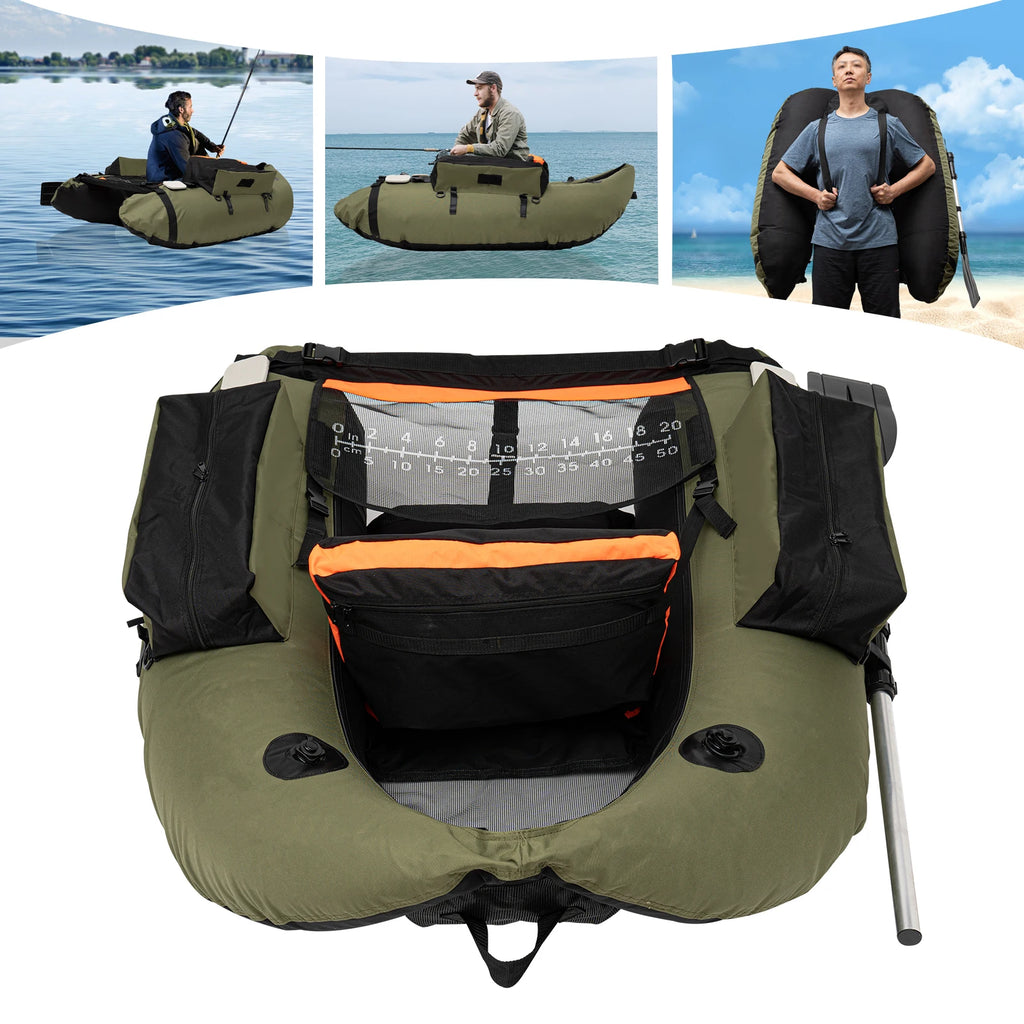 Inflatable Fishing Boat 1-Person Portable Lightweight Dinghy