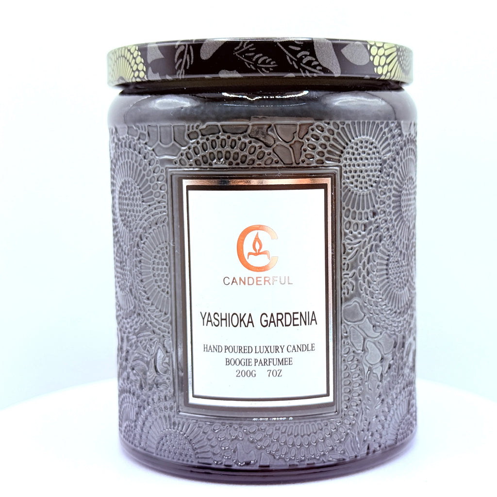 Embossed Glass Scented Soy Wax Candle