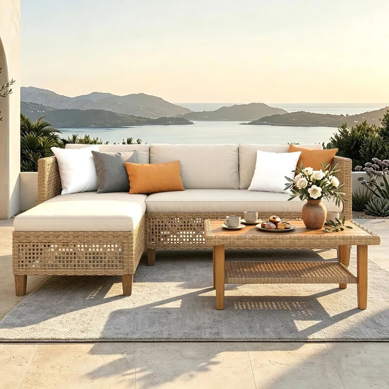 L Shaped Outdoor Couch Set