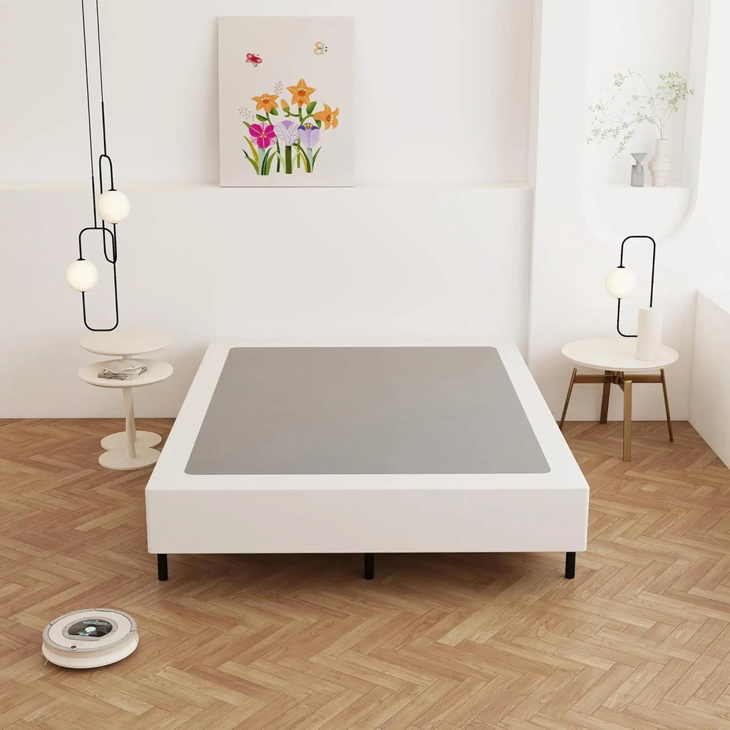 9 Inch Box Spring for Queen Bed, Heavy Duty Metal Frame with Fabric Cover
