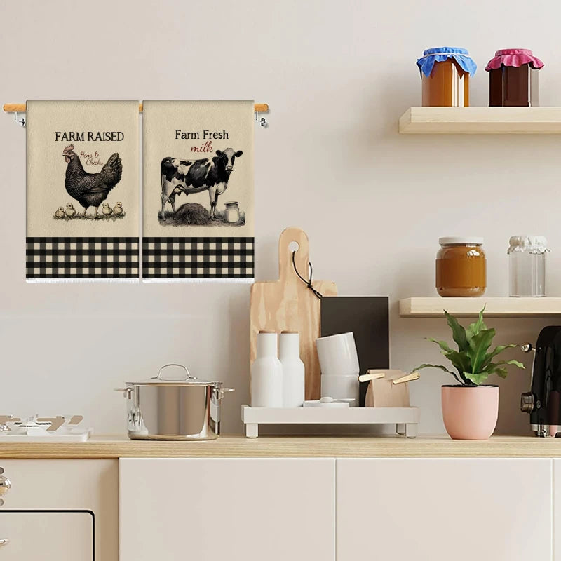 2PCS Farmhouse Kitchen Towels