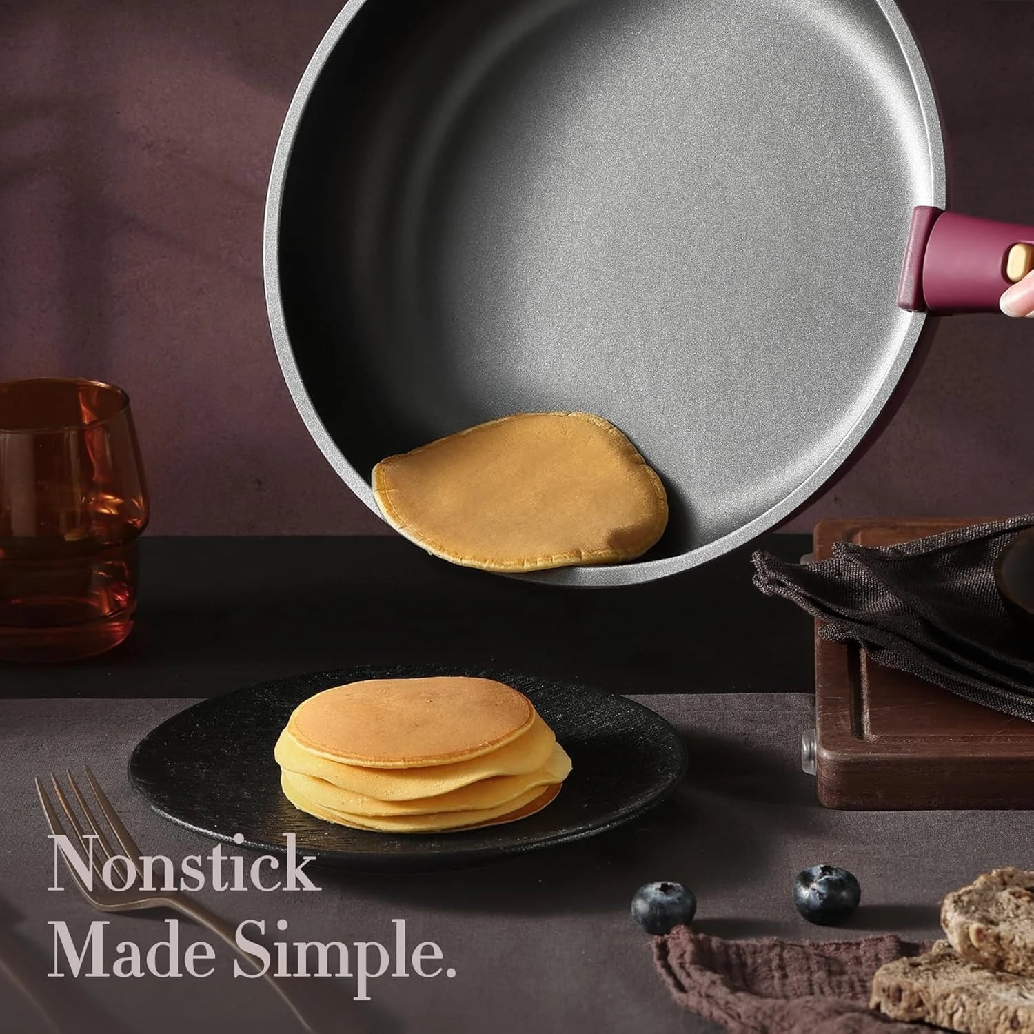 Gold Purple Nonstick pots and pans Cookware Set