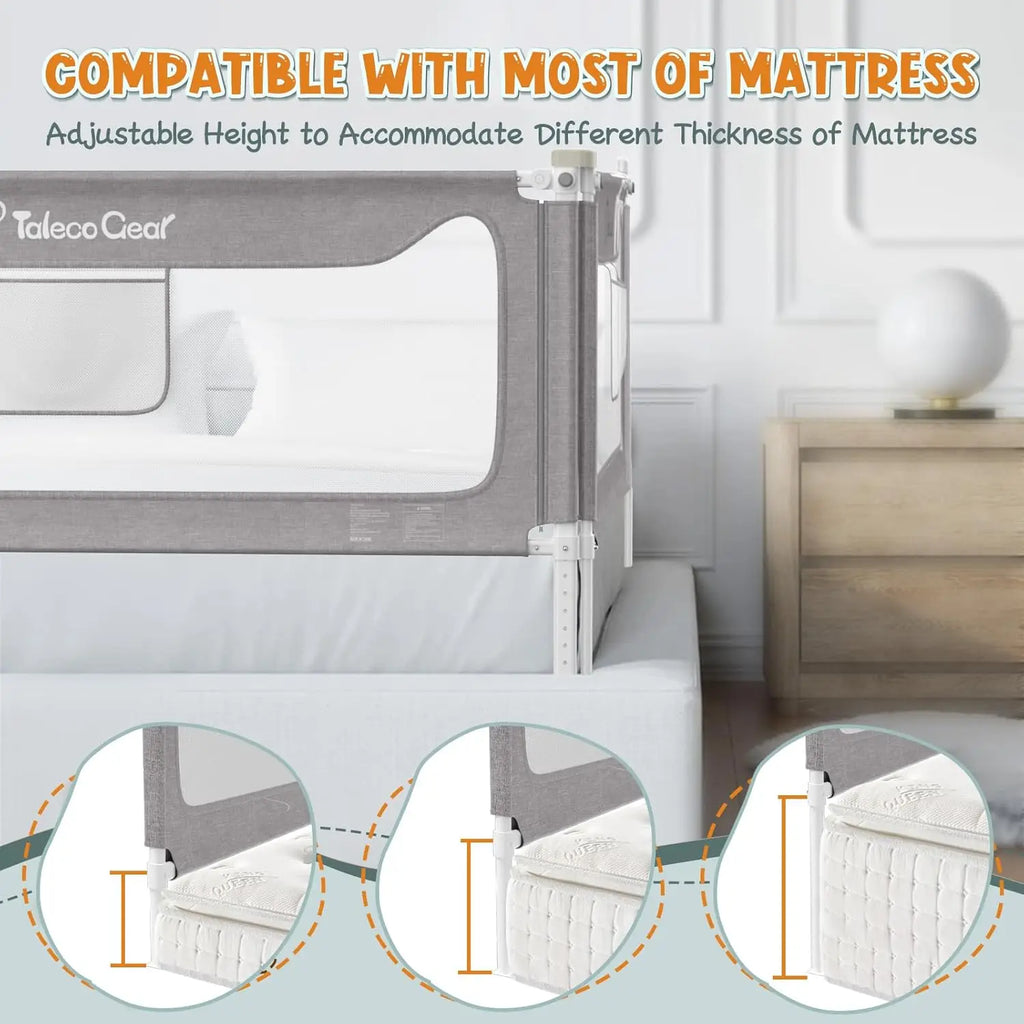 Bed with Safety Side Rails with Child Lock