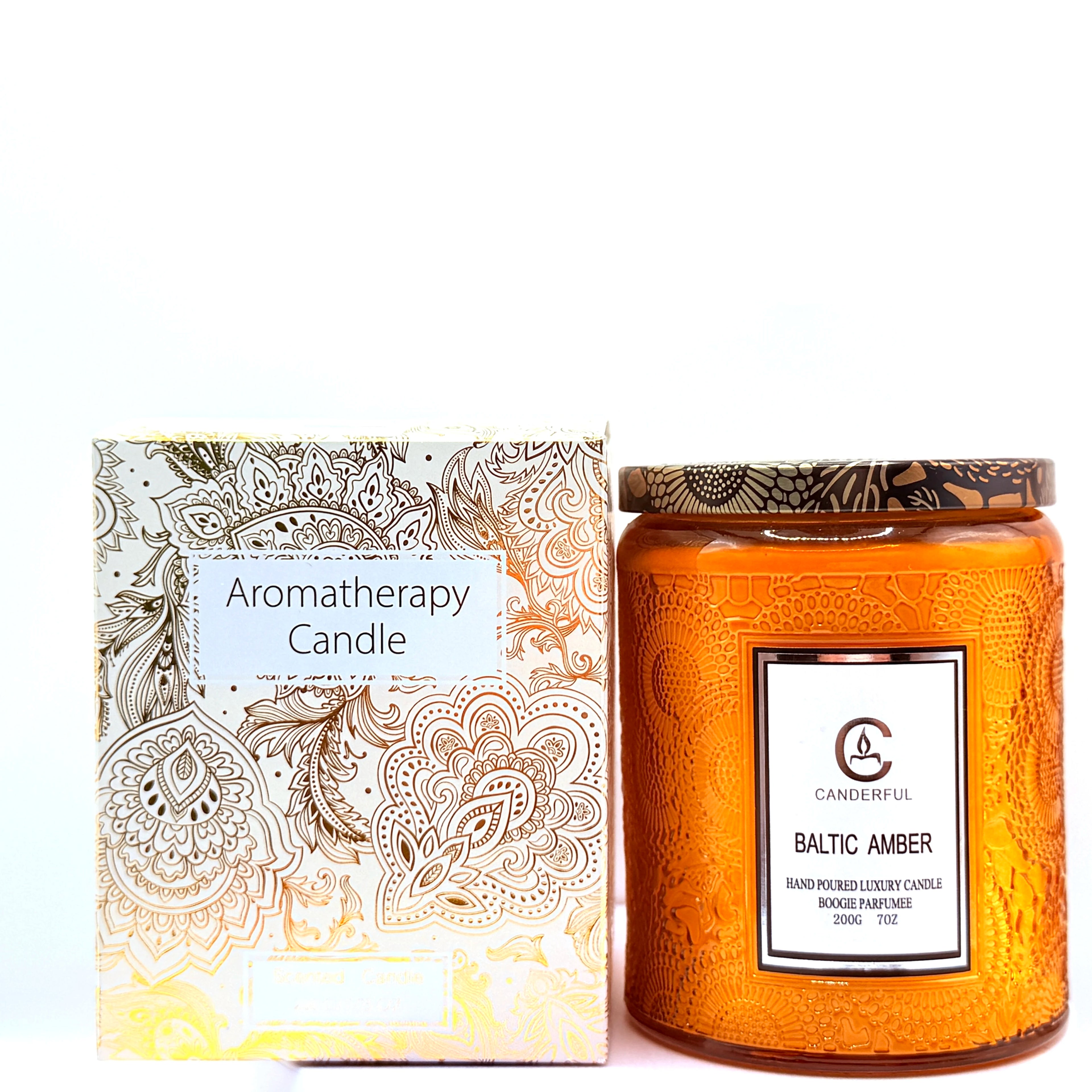 Embossed Glass Scented Soy Wax Candle
