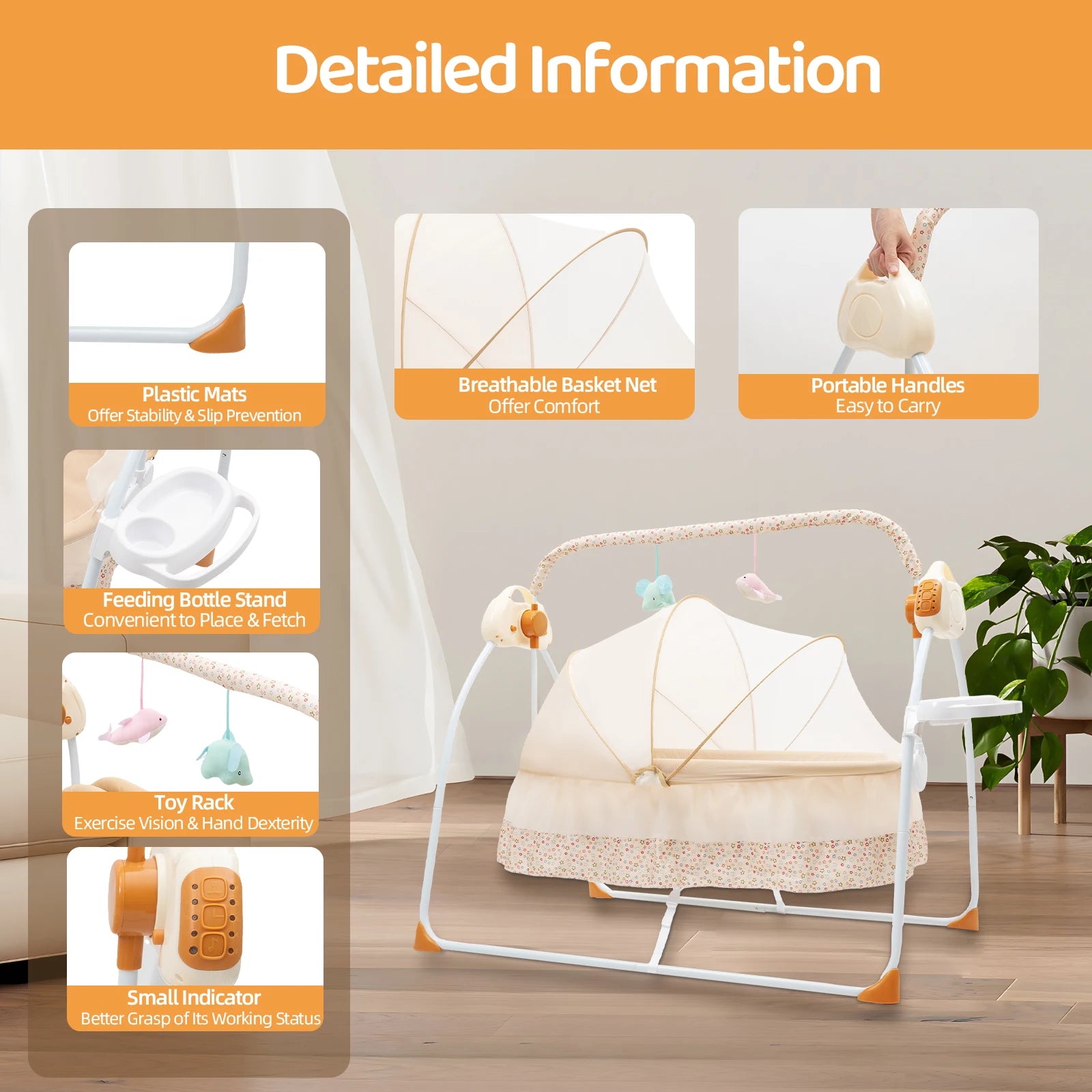 Electric Baby Crib Cradle