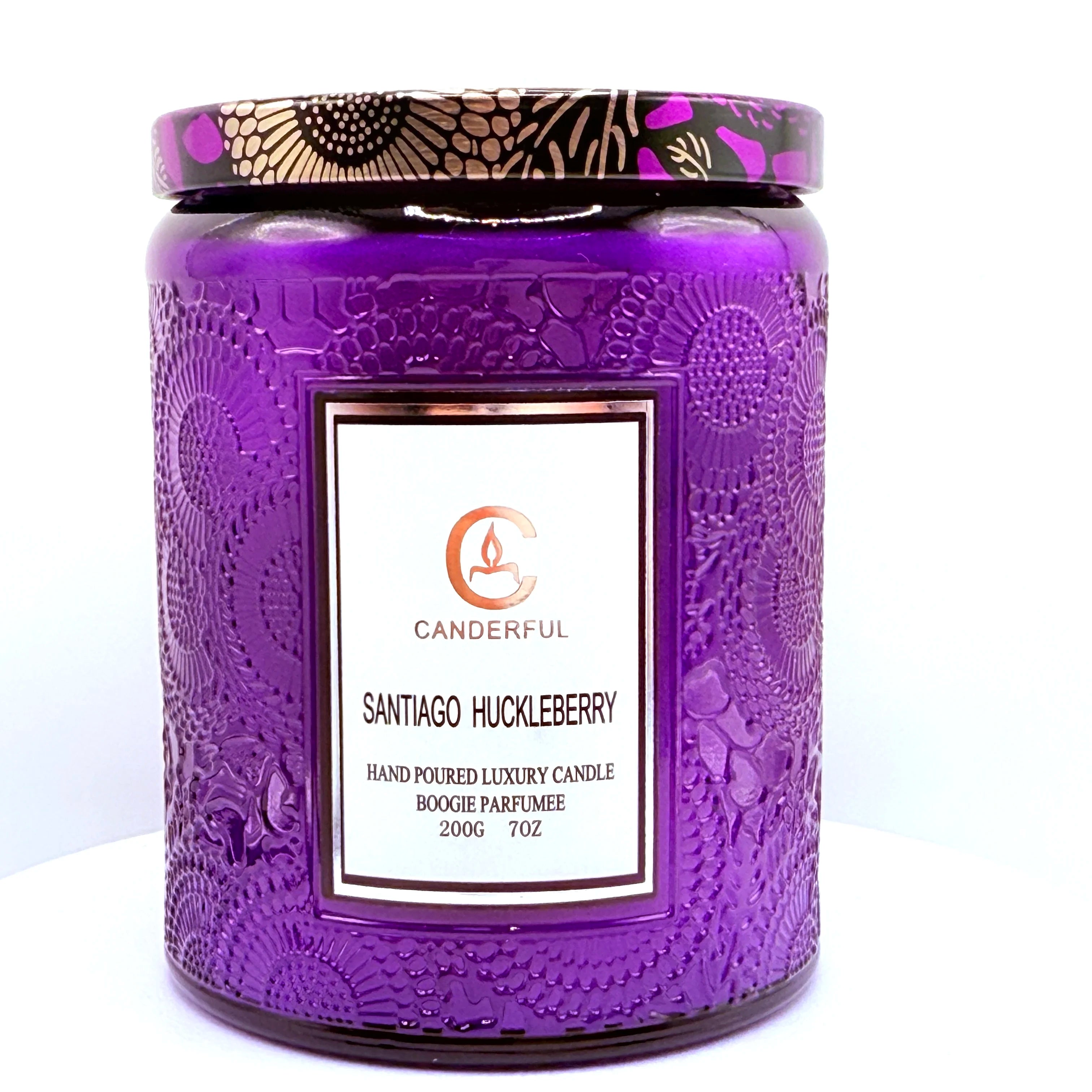 Embossed Glass Scented Soy Wax Candle