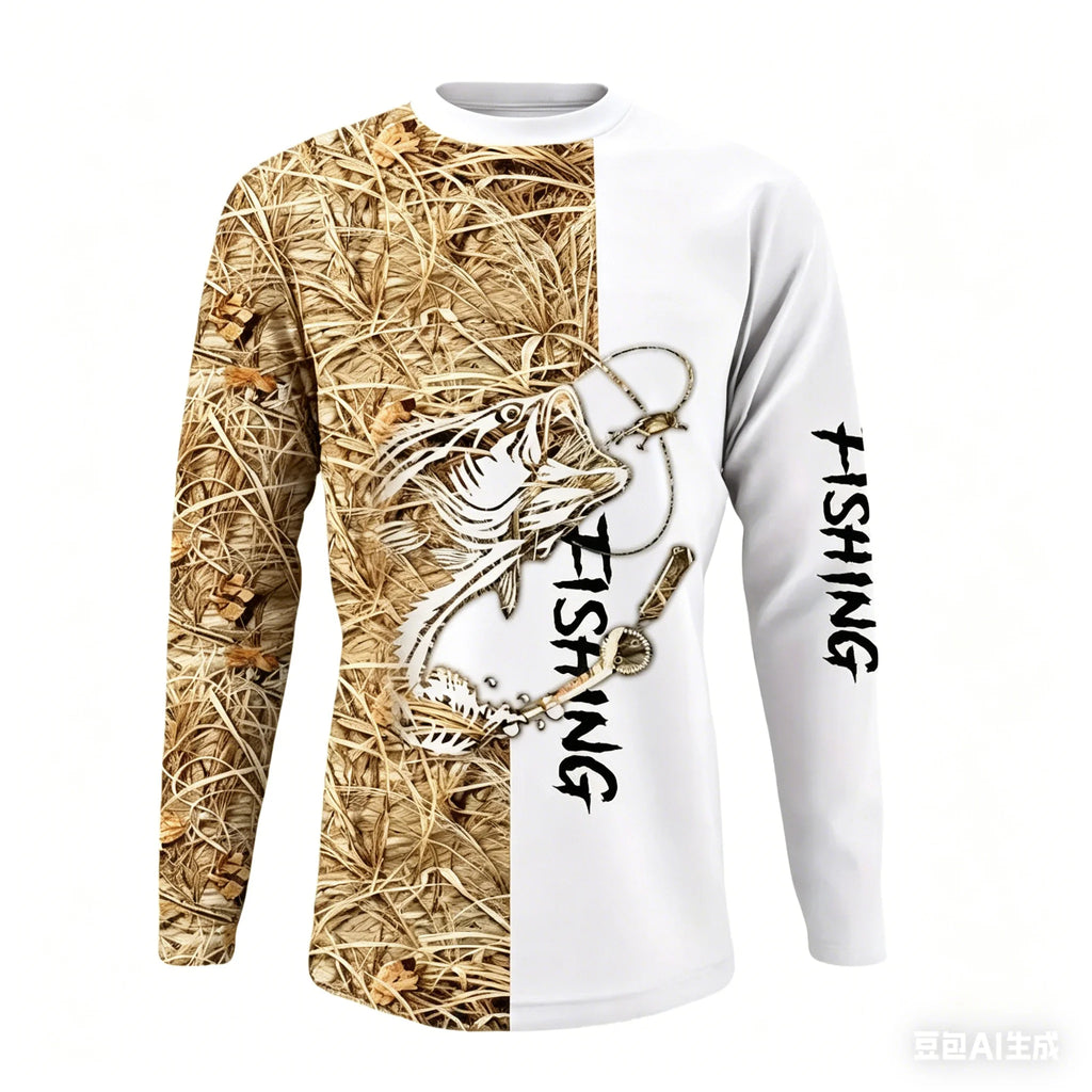 Men Summer Outdoor Fishing Long Sleeve t-shirt