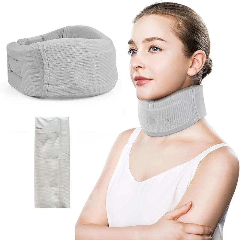 Ice Silk Neck Pillow Soft Breathable Collar Splint Stretcher Traction Muscle Relax Shoulder Massager Foldable Travel Pillow