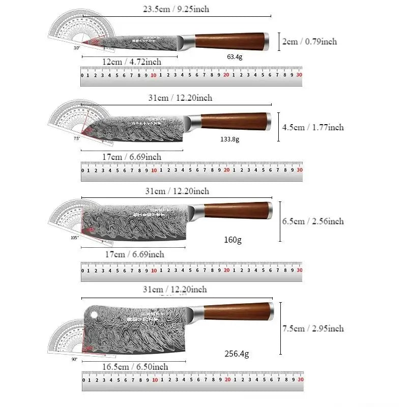 Stainless Steel Japanese Style 4-Piece Kitchen Knife Set